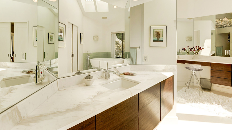 Volakas Marble Bathroom Countertop White And Grey Marble